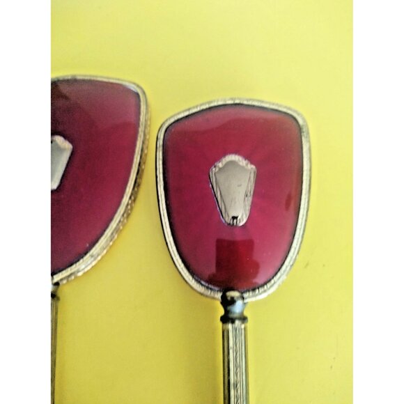 Vintage Brass and Cut Glass Hand Mirror & Brush Vanity Set 1930-1940 - Picture 15 of 15